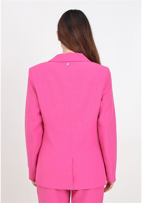 Single-breasted fuchsia women's blazer with silver logo button ONLY | 15311118Raspberry Rose